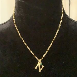 NWT Dainty Gold Letter N Initial Necklace